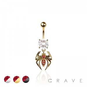 316L SURGICAL STEEL SPIDER BELLY BUTTON NAVEL RING 